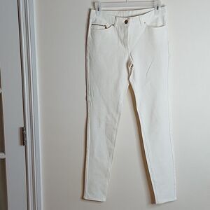 H&M white rayon/cotton skinny Jean sz 4